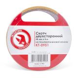 Фото - Скотч двухсторонний 50 мм*5 м на полипропиленовой основе INTERTOOL KT-0951 Скотч двухсторонний 50 мм*5 м на полипропиленовой основе INTERTOOL KT-0951